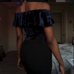 Off the Shoulder Suede Bodysuit